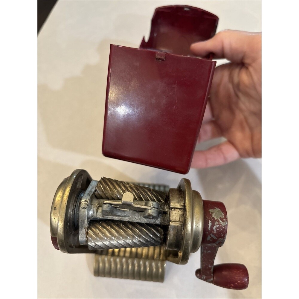 Antique Dexter RED Pencil Sharpener Automatic Pencil Sharpening Co Vintage WORKS - Picture 14 of 16